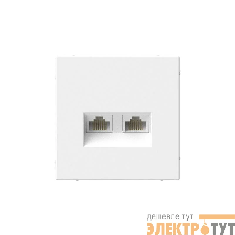 Розетка компьютерная 2-м ArtGallery RJ45 + RJ45 кат.5E механизм лотос SE GAL001385