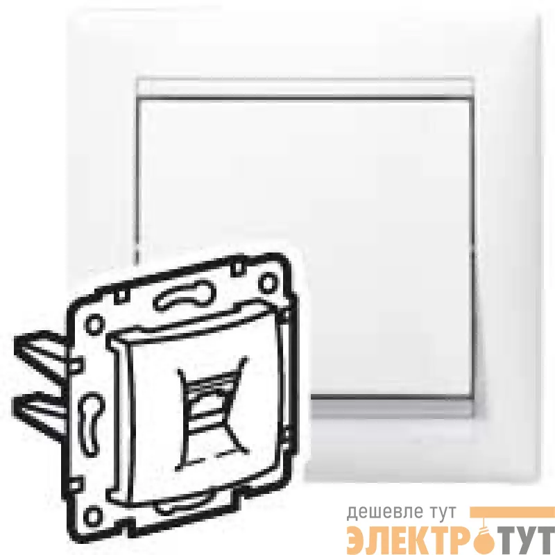 Механизм розетки информ. 1-м СП Valena RJ45-ISDN/интернет бел. Leg 774441