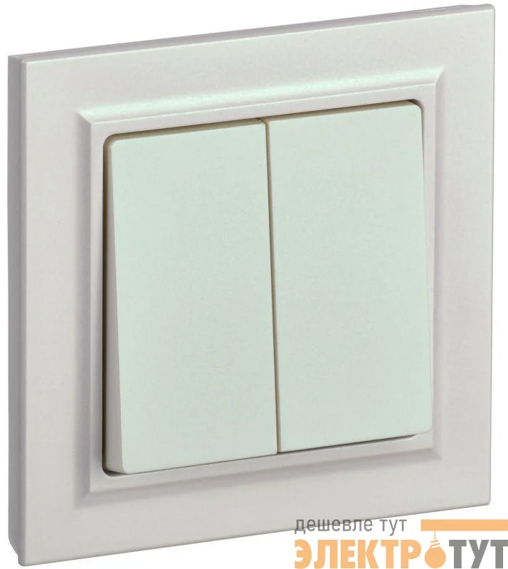 Выключатель 2-кл. СП BRITE ВСР10-2-0-БрЖ 10А в сборе жемчуж. IEK BR-V20-0-10-K36-F