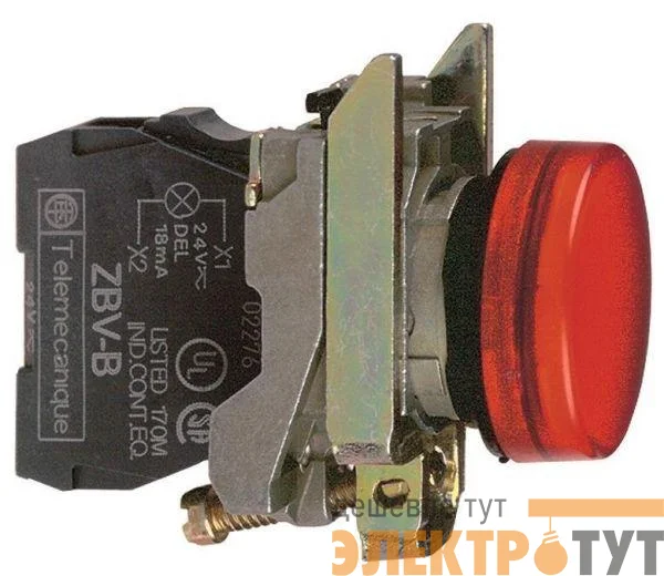Лампа сигнальная 22мм 230-240В красн. SchE XB4BVM4