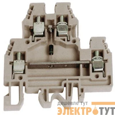 Зажим проходной DAS.4/IGR 2-х уровн. с лампой/LED сер. DKC ZDS119GR