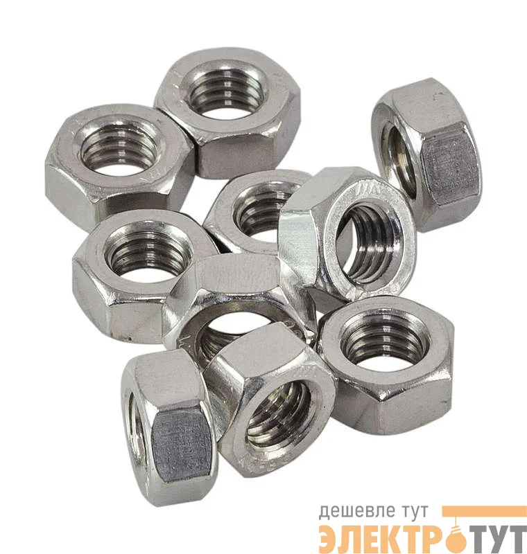 Гайка шестигранная М8 цинк. DIN 934 (уп.35шт) пакет БМ 1001645