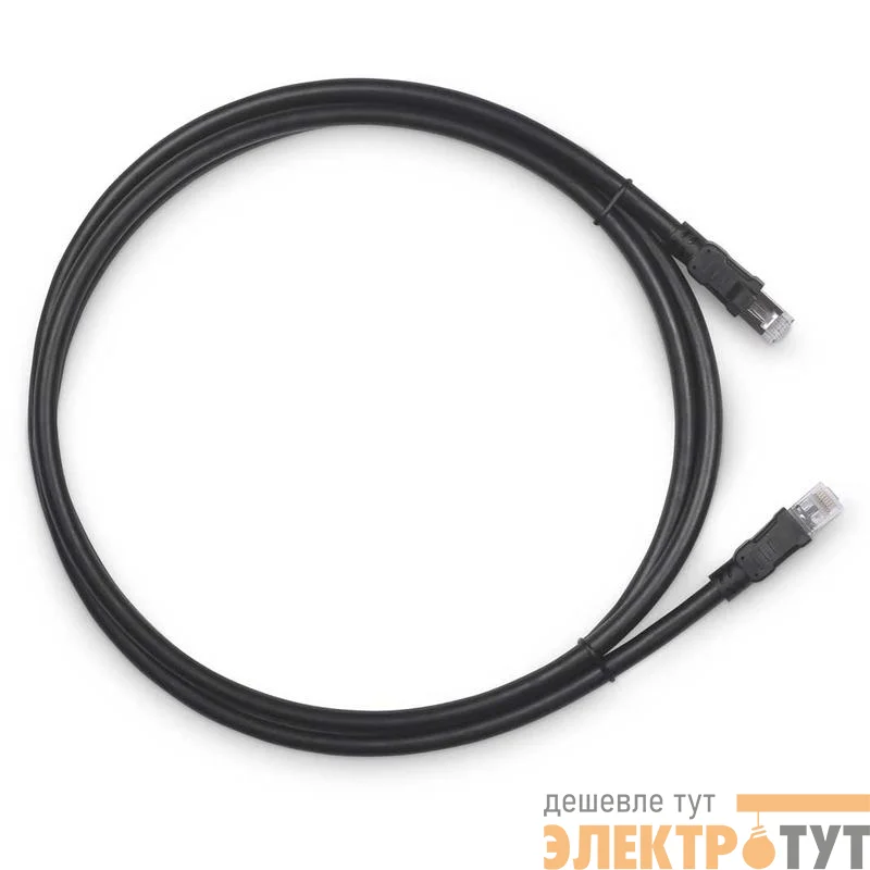 Патч-корд F/UTP кат.6A PC-ARM-FTP-RJ45-Cat.6a-0.5m-PE 2xRJ45/8p8c экранир. армированный гофрированной стальной лентой РЕ внешн. 0.5м черн. Cabeus 10136c