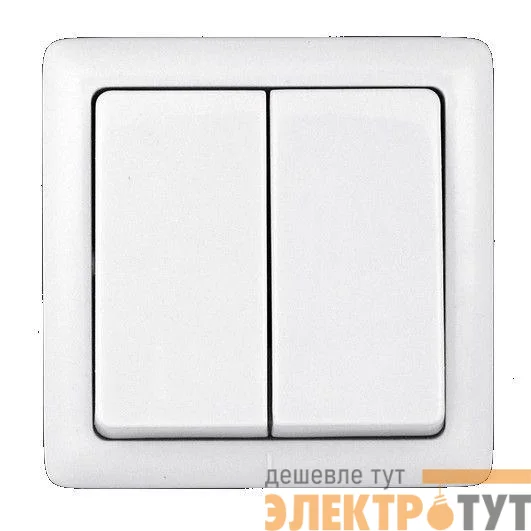 Выключатель 2-кл. ОП Хит 6А IP20 250В с изолир. пластиной бел. SchE VA56-232I-B