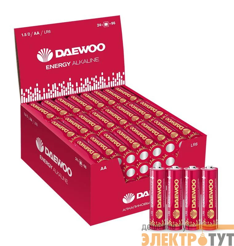 Элемент питания алкалиновый AA/LR6 1.5В Energy Alkaline 2021 DB-4 (уп.4шт) DAEWOO 5029811