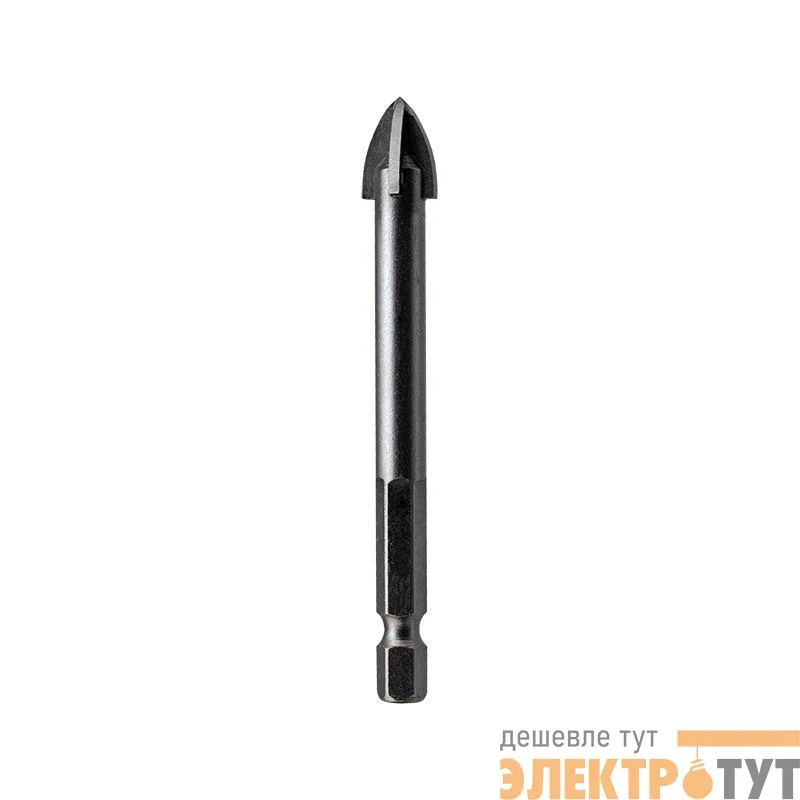 Сверло по стеклу и керамике 12мм 4 грани шестигранный хвостовик Kranz KR-91-0652