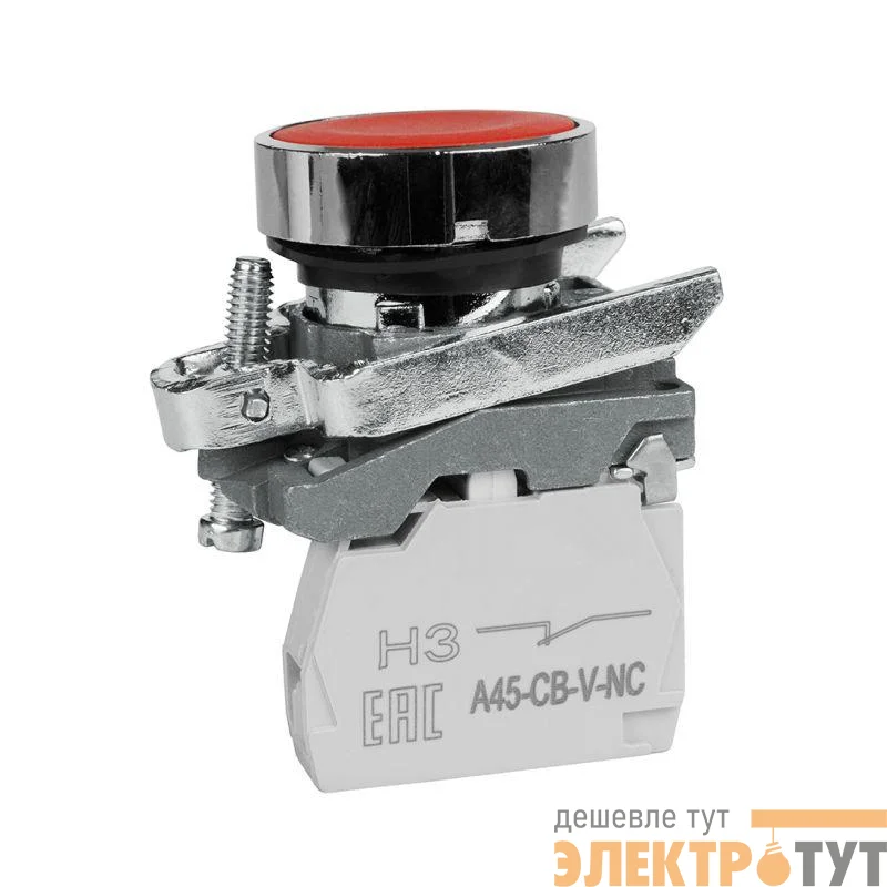 Кнопка OptiSignal D22 C4-P-401 красн. металл 1НЗ XB4BA42 КЭАЗ 332168