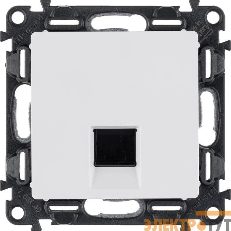 Механизм розетки комп. 1-м Valena Life RJ45 CAT.5E UTP с лицевой панелью бел. Leg 753440