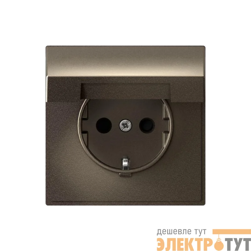 Розетка ArtGallery 16А IP20 с заземл. защ. шторки с крышкой механизм мокко SE GAL000646