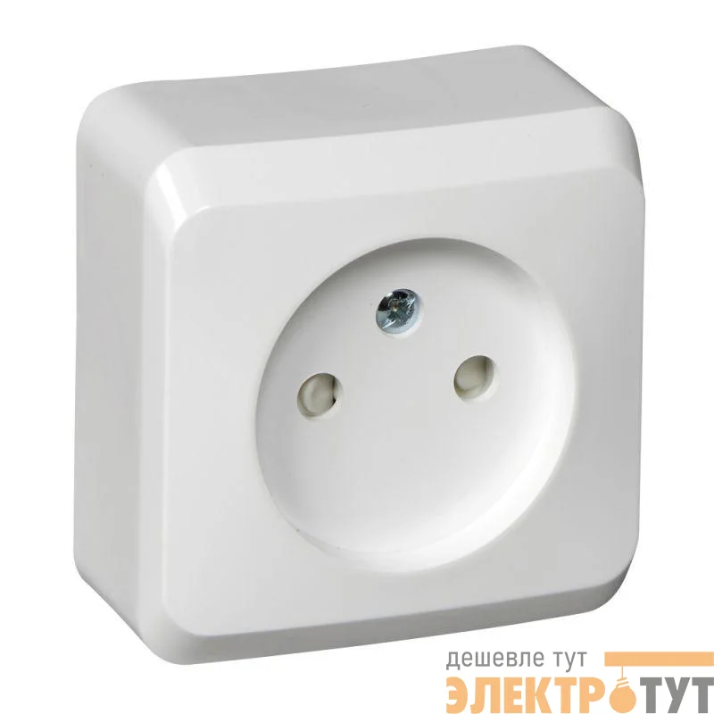 Розетка 1-м ОП Этюд 16А IP20 250В без заземл. защ. шторки бел. SE PA16-002B