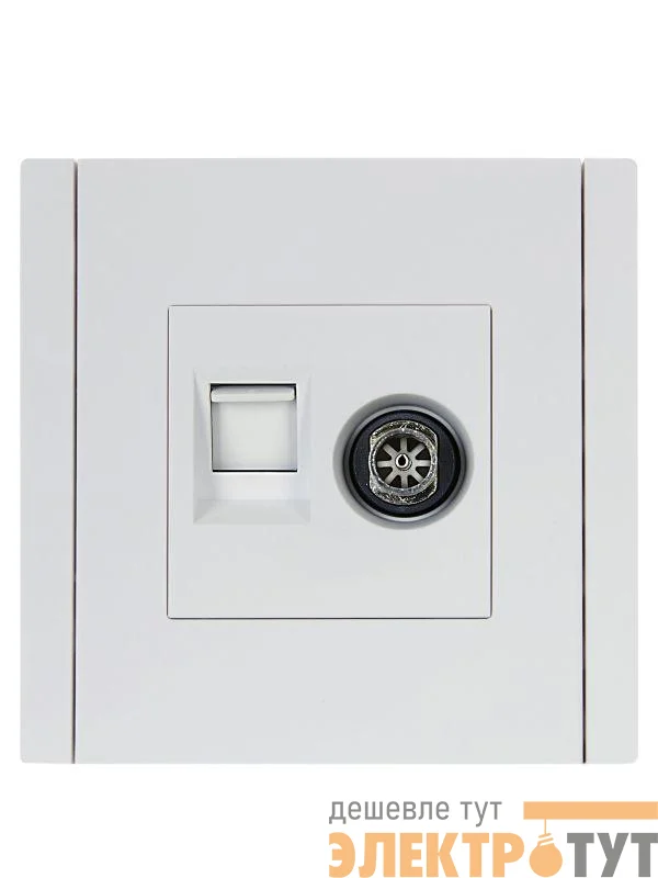 Розетка 2-м TV+RJ45 кат.6 FORTE&PIANO FP237 бел. IEK FP-AK20-2-K01