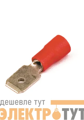 Наконечник изол. "вилка" 0.25-1.5кв.мм А=6.3х0.8мм кр. (уп.100шт) DKC 2A22P