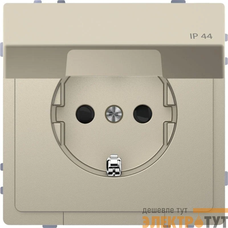 Розетка 1-м СП Merten D-Life 16А IP44 с заземл. с крышкой SD сахара SchE MTN2314-6033