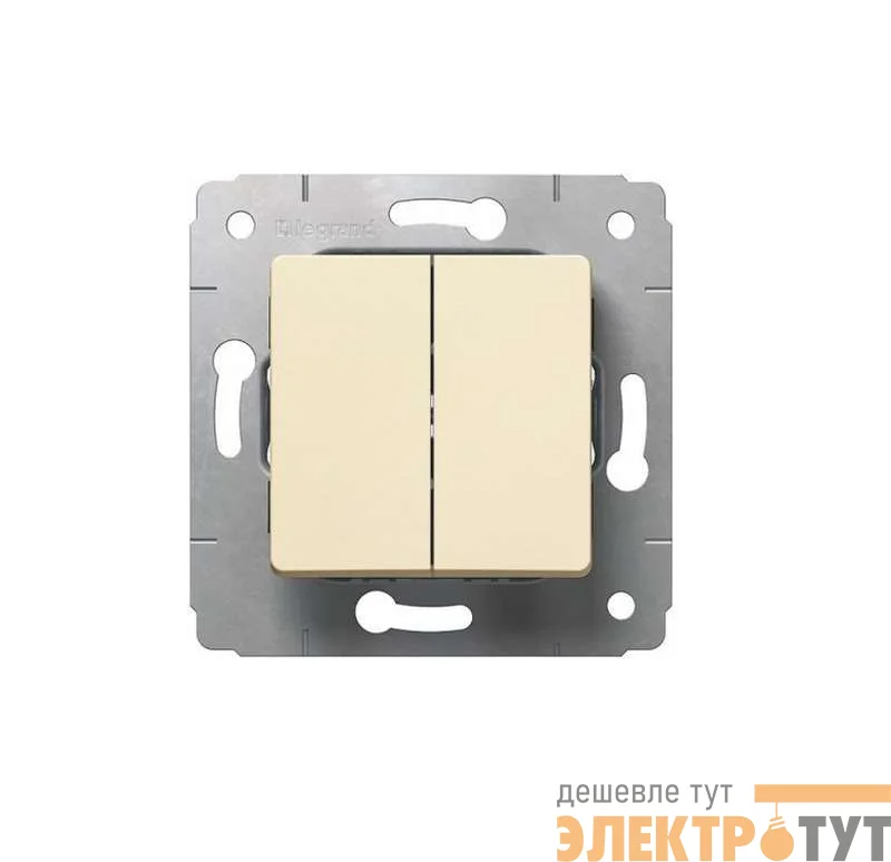 Механизм выключателя 2-кл. СП CARIVA 10А IP20 сл. кость Leg 773758
