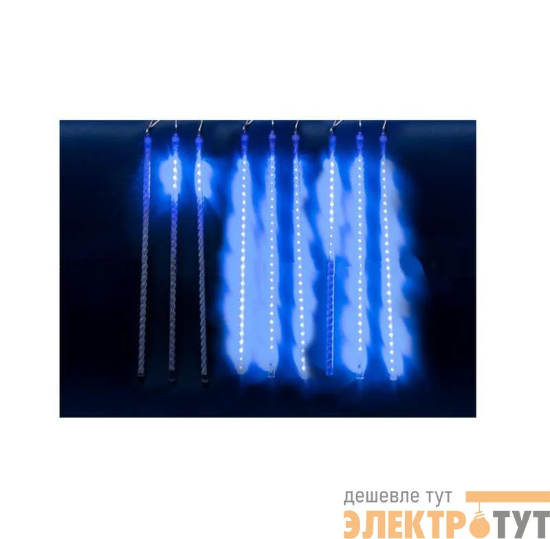 Гирлянда занавес светодиодная "Звездный дождь" ULD-E1505-336/DTK BLUE IP44 TWISTED METEOR син. с контроллером 336LED 1.5х0.5м Uniel UL-00000167
