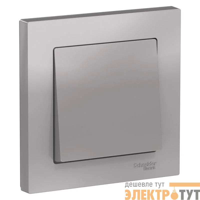 Выключатель 1-кл. СП AtlasDesign 10А IP20 (сх. 1) 10AX в сборе алюм. SE ATN000312
