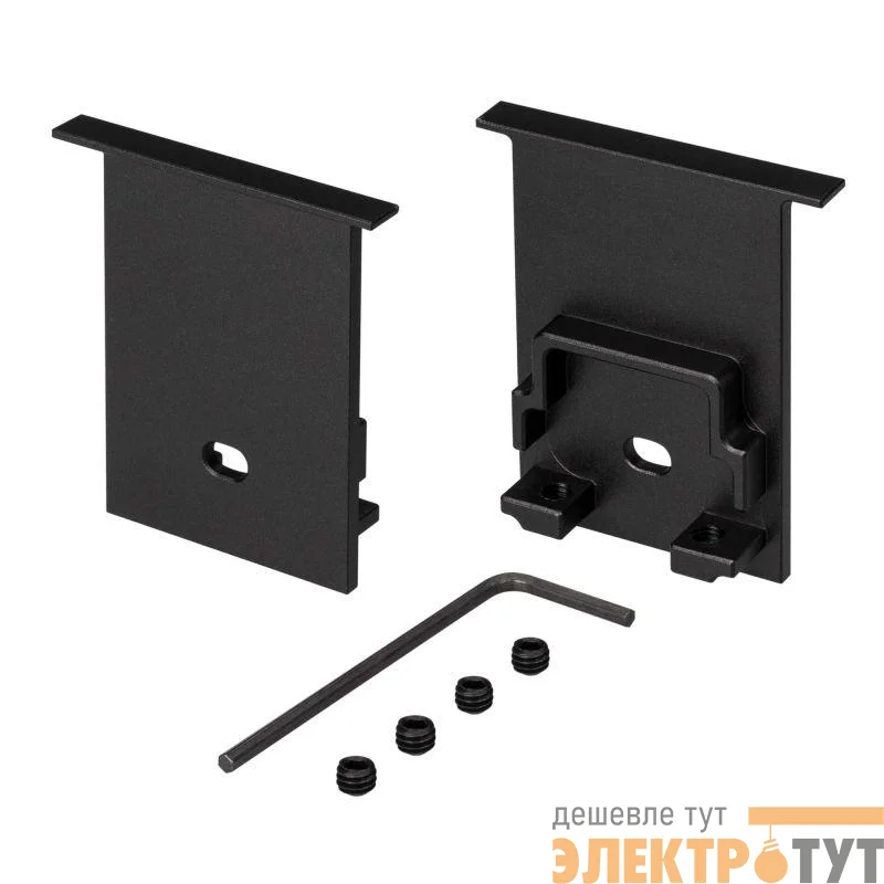 Заглушка SL-COMFORT-3551-F BLACK c отверстием металл Arlight 031786