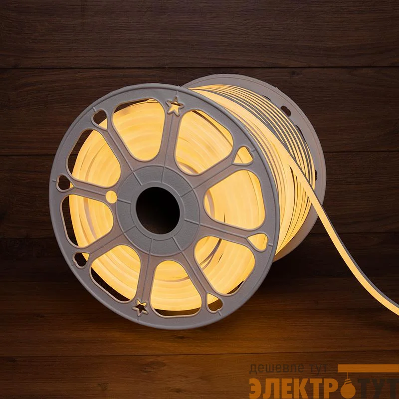 Шнур светодиодный гибкий неон LED SMD 8х16мм 120LED/м теп. бел. (уп.100м) Neon-Night 131-046