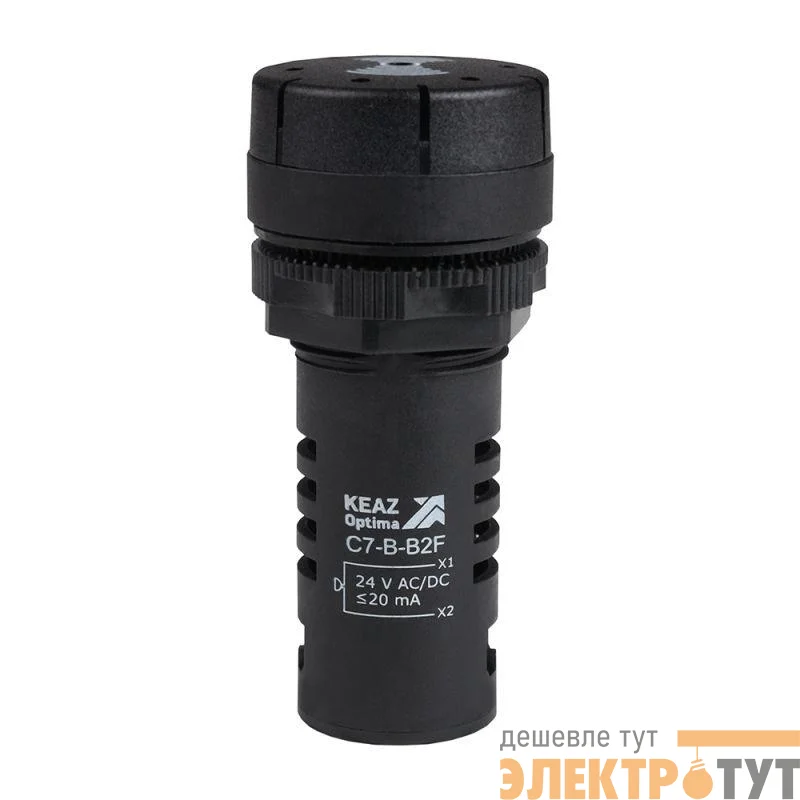 Зуммер с пульсирующим сигналом OptiSignal Compact D22 С7-B-B2F черн. 24В AC/DC КЭАЗ 362179