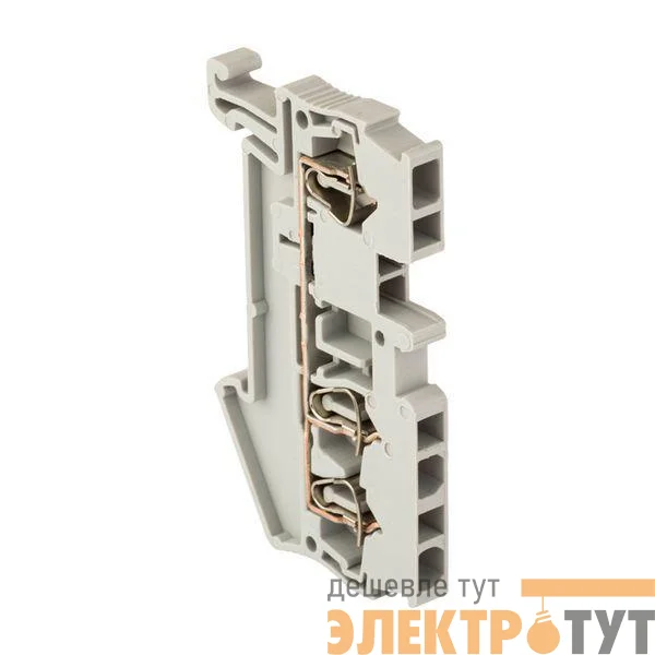 Колодка клеммная ST-2.5 28А 3 вывода пружинная сер. EKF plc-jxb-st-2.5-3