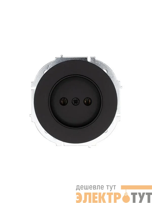 Розетка 1-м СП OSEN без заземл. ПБТ механизм черн. бархат LEZARD 743-4288-121B