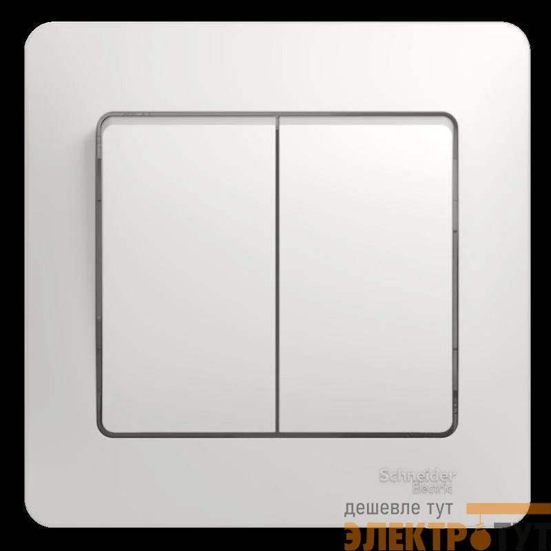 Выключатель 2-кл. СП Glossa 10А IP20 (сх. 5) 10AX в сборе бел. SE GSL000152