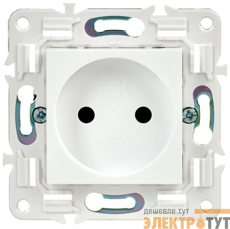 Розетка SKANDY 10А без заземл. защ. шторки SK-R01W арктич. бел. IEK SK-R13-10-K01