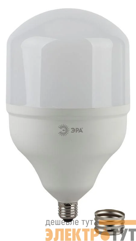 Лампа светодиодная высокомощная STD LED POWER T140-65W-6500-E27/E40 65Вт T140 колокол 6500К холод. бел. E27/E40 (переходник в компл.) Эра Б0027924