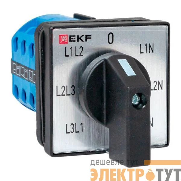 Переключатель кулачковый ПК-1-64 10А для вольтметра IP65 EKF pk-1-64-10-65