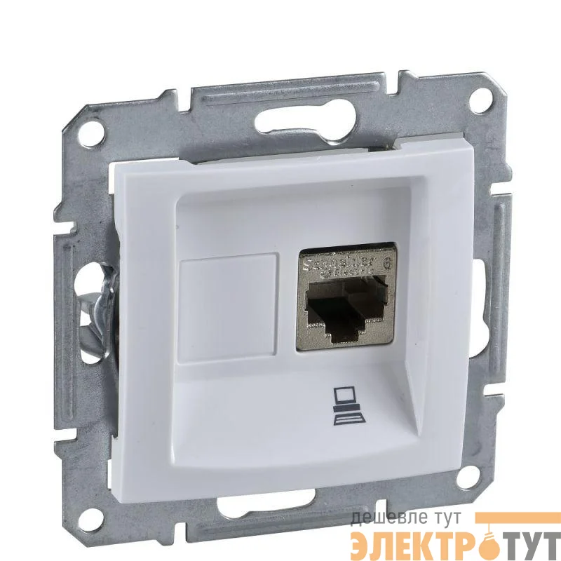 Механизм розетки комп. СП Sedna CAT.5E экр. STP с приж. заж. бел. SchE SDN4500121