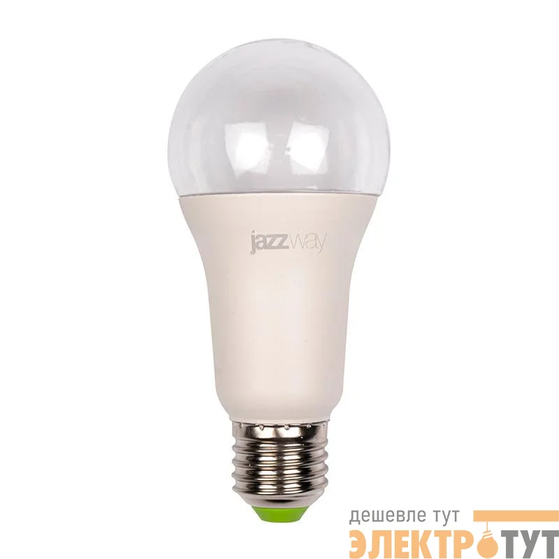 Лампа светодиодная PPG A60 Agro 15Вт А60 грушевидная E27 IP20 для растений красн./син. спектр clear матов. JazzWay 5049444