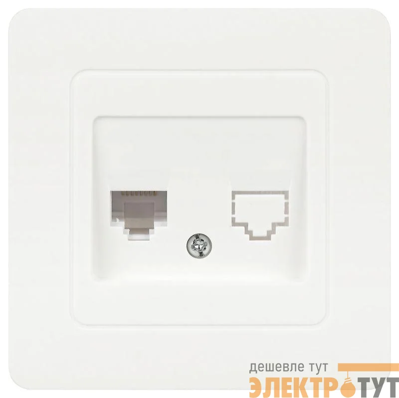 Розетка компьютерная 1-м СП Style 7-303-01 RJ45 бел. Intro Б0060649