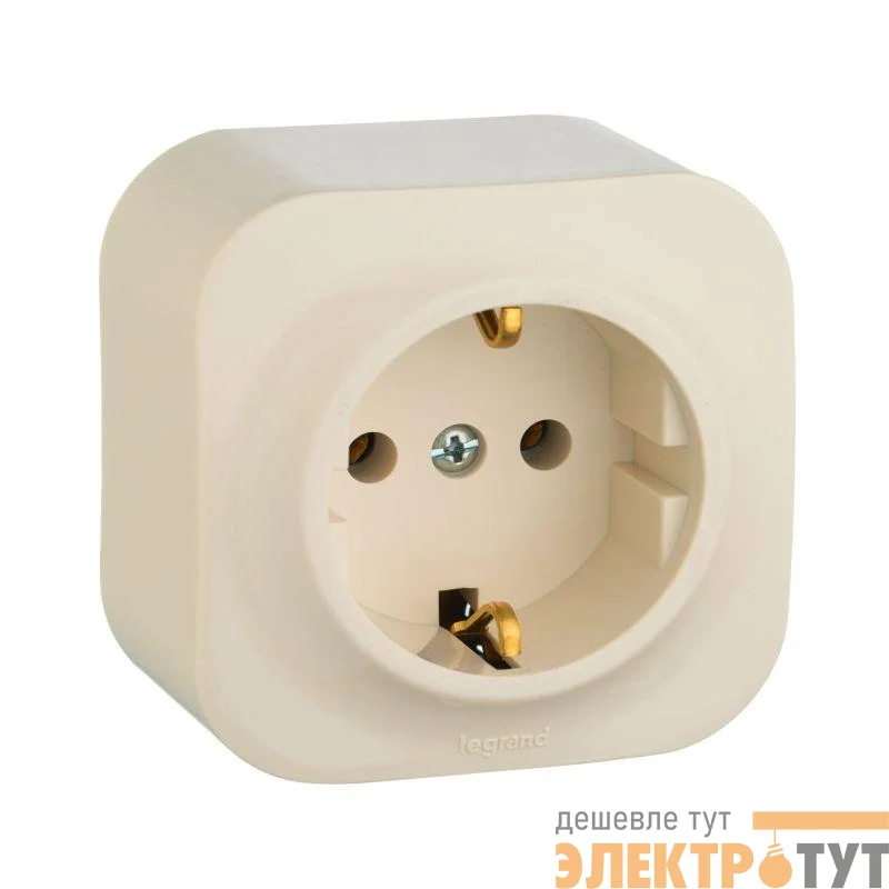 Розетка 1-м ОП Quteo 16А IP20 2P+E с заземл. без защ. шторок сл. кость IEK 782241