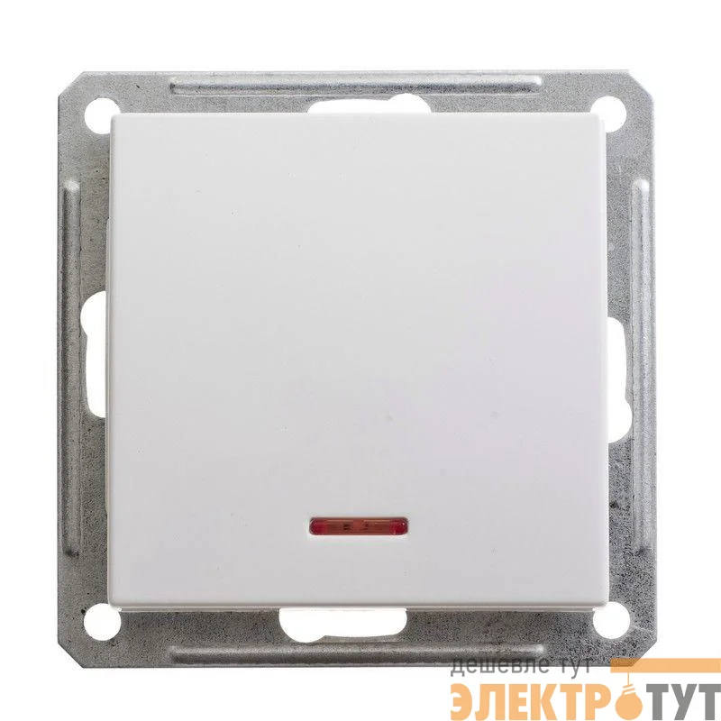 Механизм выключателя 1-кл. СП W59 16А IP20 с индик. бел. SchE VS116-153-1-86