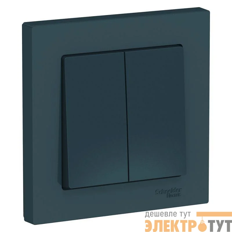 Выключатель 2-кл. СП AtlasDesign 10А IP20 (сх. 6) 10AX в сборе изумруд SchE ATN000852