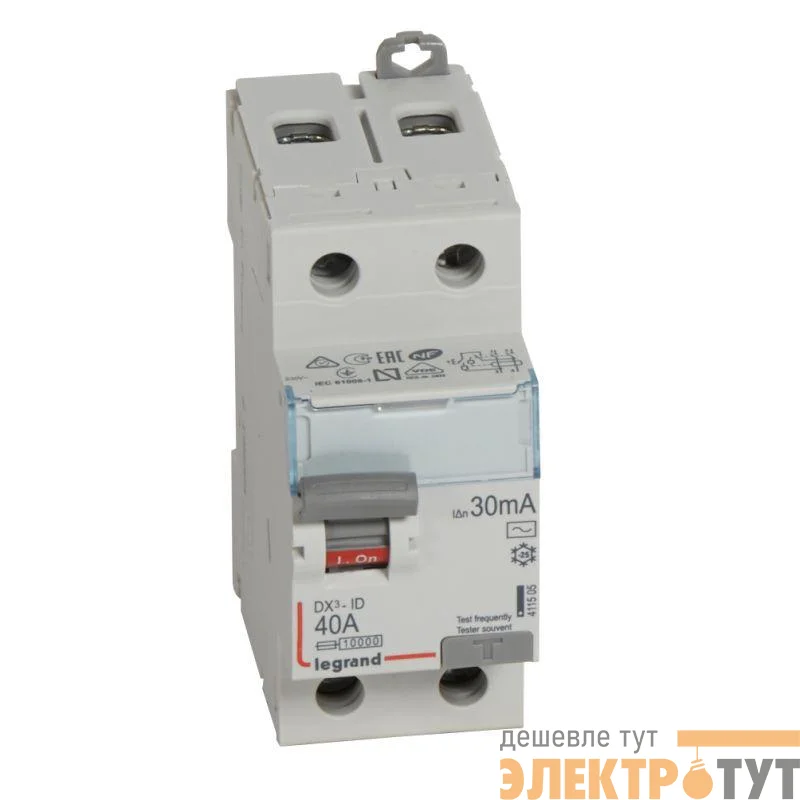 Выключатель дифференциального тока (УЗО) 2п 40А 30мА тип AC DX3 Leg 411505