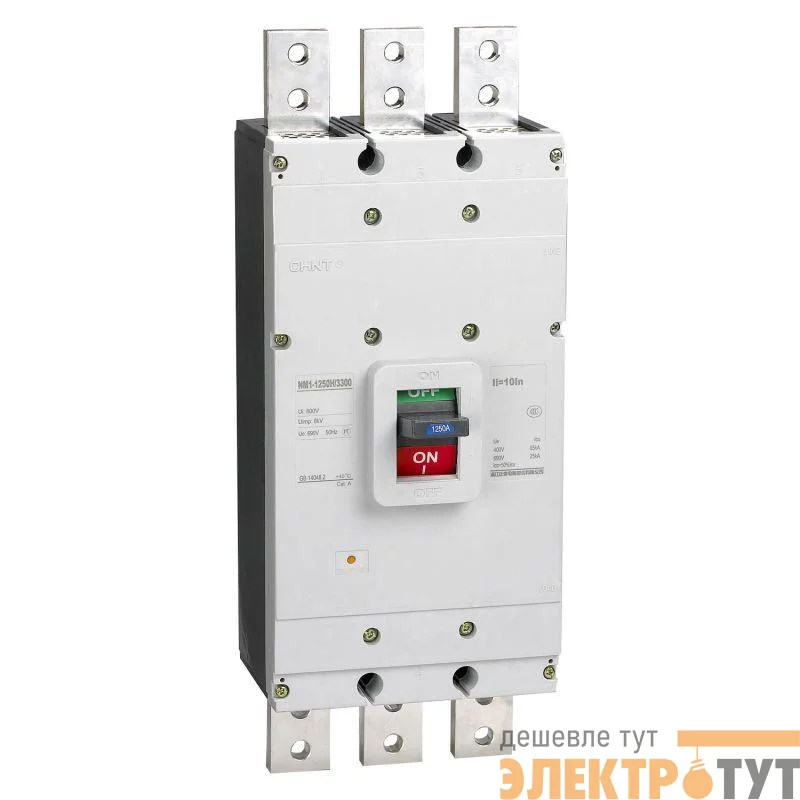 Выключатель автоматический 3п 800А 65кА NM1-1250H/3P в литом корпусе CHINT 126639