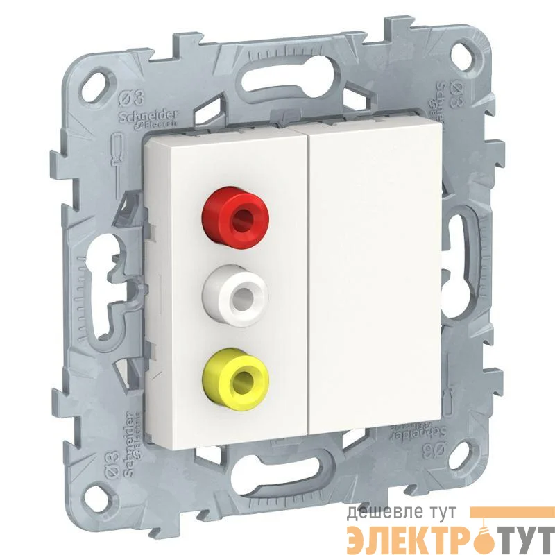 Механизм розетки UNICA NEW 3 RCA бел. SchE NU543118