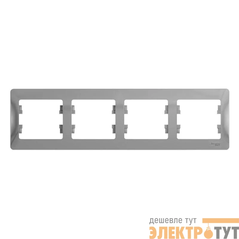 Рамка 4-м Glossa горизонт. алюм. SE GSL000304