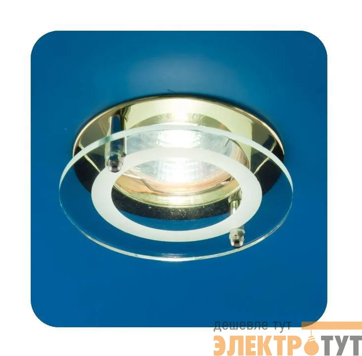 Светильник Quartz 51 2 04 с накладным стеклом круглый MR16 зол. ИТАЛМАК IT8055