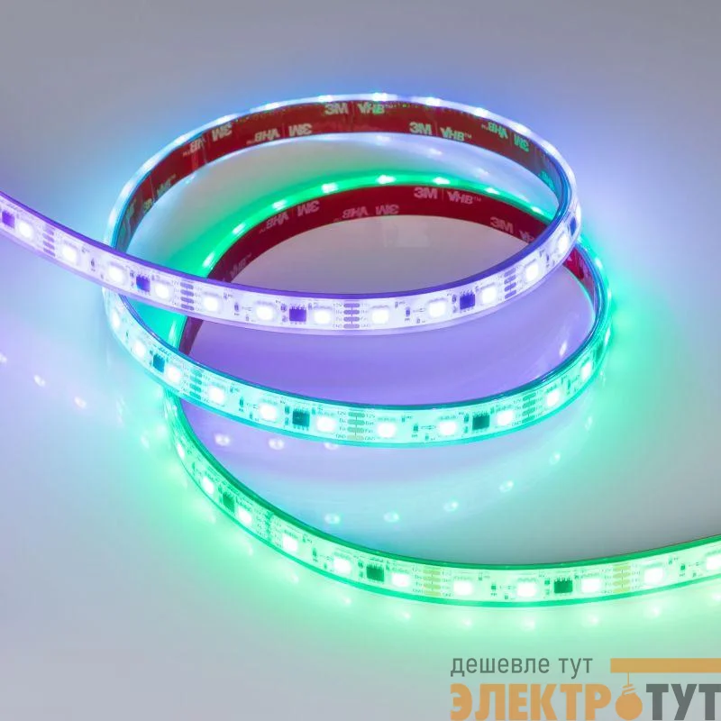 Лента светодиодная SPI-PS-B60-12mm 12V RGB-PX3-BPT 12Вт/м IP67 5060 герметичная бегущий огонь (уп.5м) Arlight 039599