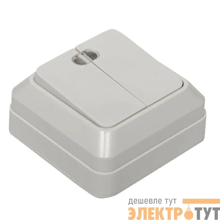 Выключатель 2-кл. ОП Рим 10А IP20 с индикатором бел. EKF ENV10-123-10