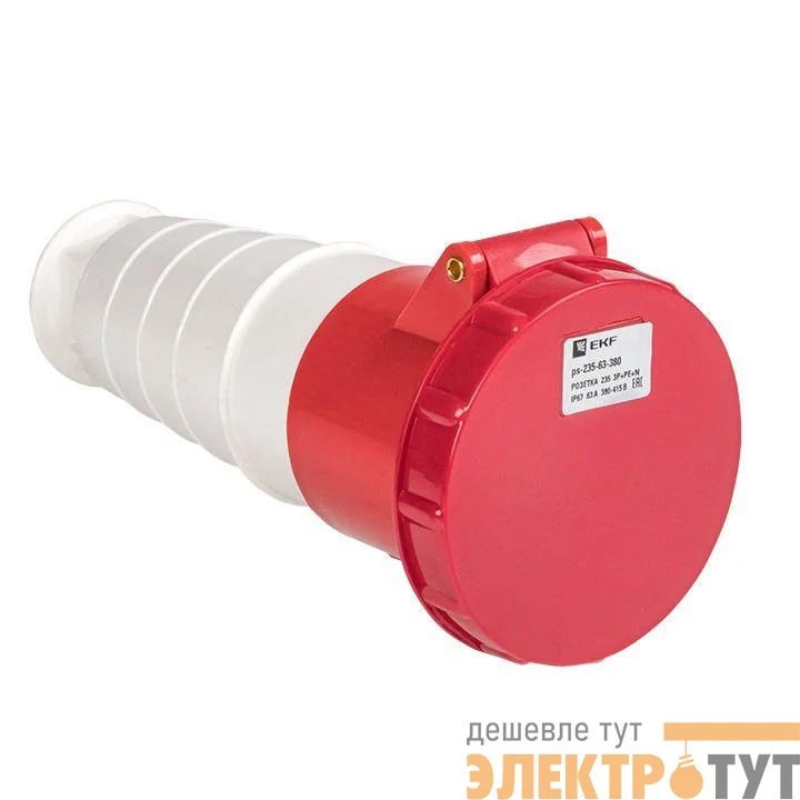 Розетка кабельная 63А 380В 3P+РЕ+N IP67 (235) EKF ps-235-63-380