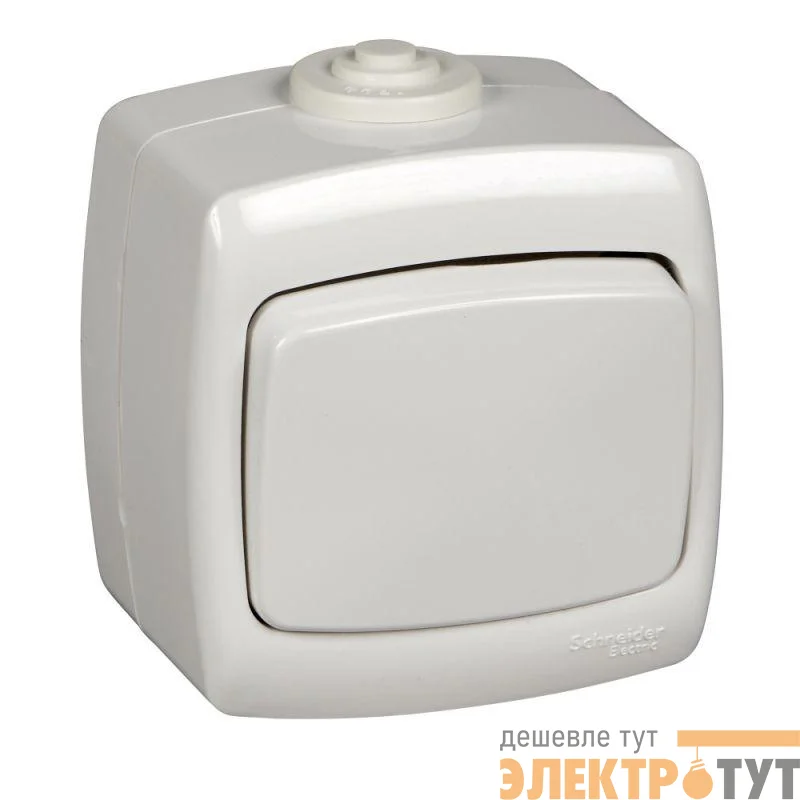 Переключатель 1-кл. ОП Рондо 6А 250В IP44 бел. SchE VA66-102B-BI