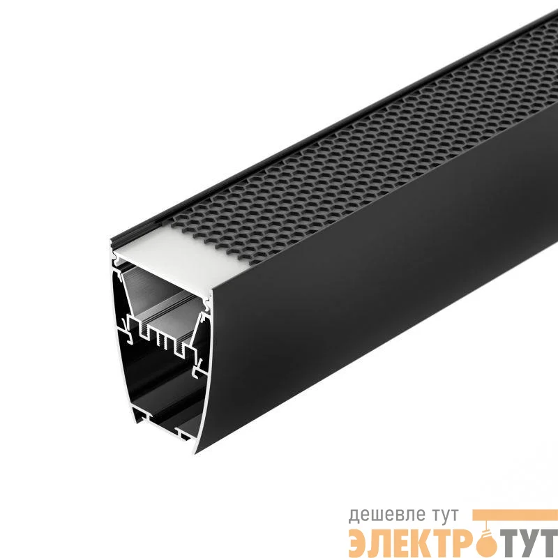 Профиль LINE-5075-U-HONEYCOMB-2000 BLACK L2000 алюм. Arlight 044885