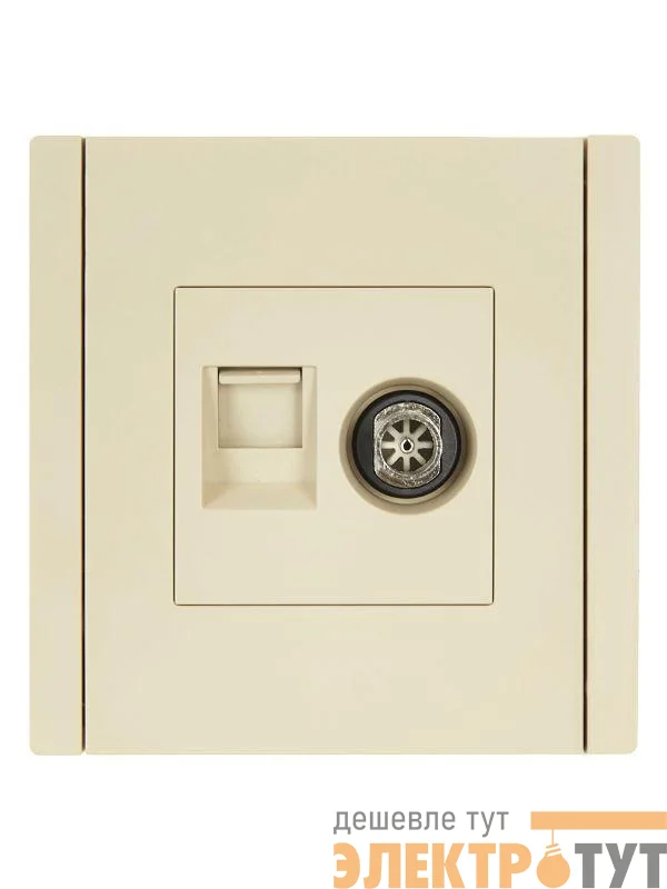 Розетка 2-м TV+RJ45 кат.6 FORTE&PIANO FP437 ваниль IEK FP-AK20-2-K10