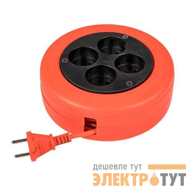 Удлинитель-рулетка 4х5м без заземл. 10А IP20 2.3кВт ПВС 2х0.75 PROxima EKF UBR-6-257-4-5