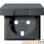Плата центральная 1-м СП Merten IP20 с крышкой для механизма розетки Schuko SM антрацит SchE MTN2341-0414