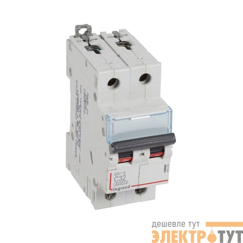 Выключатель автоматический модульный 2п C 32А 6кА DX3-E 6000 2мод. 230/400В Leg 407280