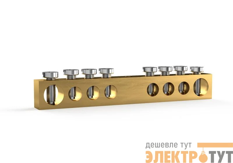 Шина PEN "земля-ноль" 6х9мм 8 отвер. латунь TOKOV ELECTRIC TKE-BCB-69-8-N/PEN